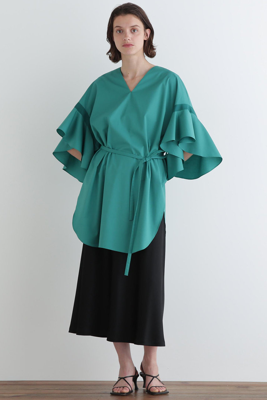 LE PHIL(ル フィル)｜ラッフルスリーブロングブラウス/グリーン の通販