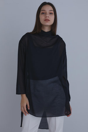 ル フィル/LE PHILのハイネックシアーボイルブラウス(110400/110403)