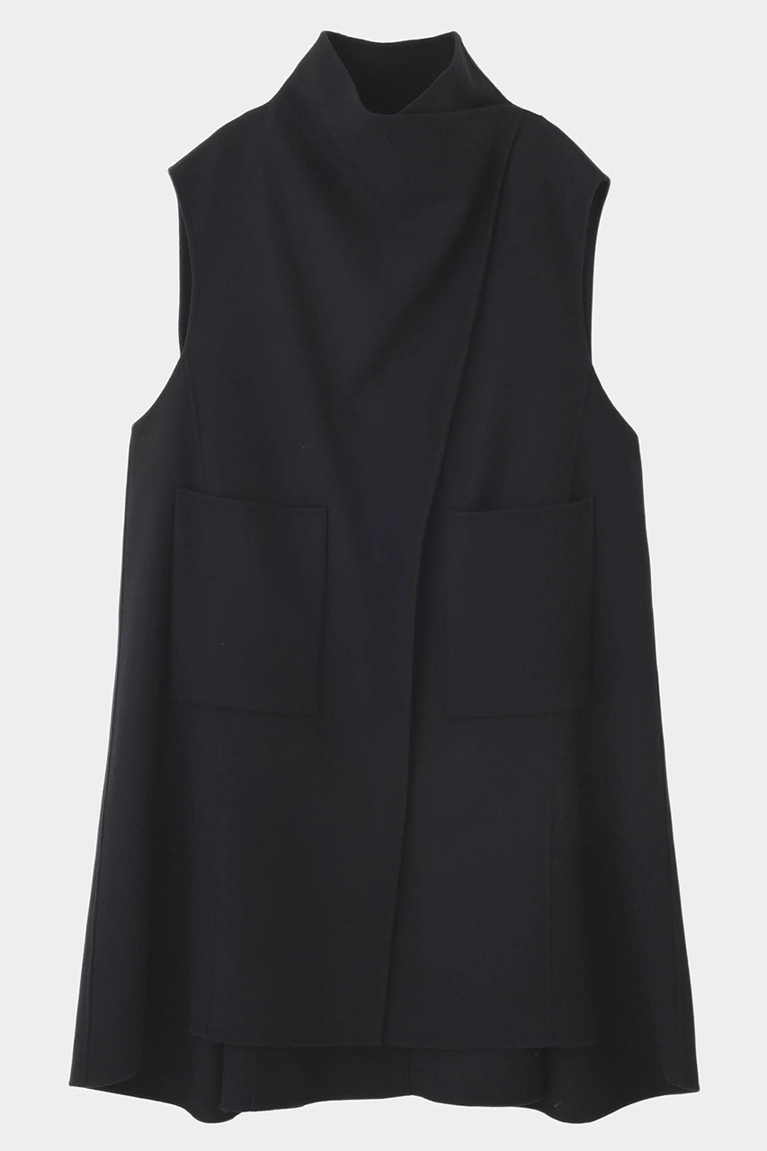 ソフトウールリバーオーバーサイズロングジレ