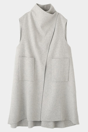 ル フィル/LE PHILのソフトウールリバーオーバーサイズロングジレ(110800/110801)