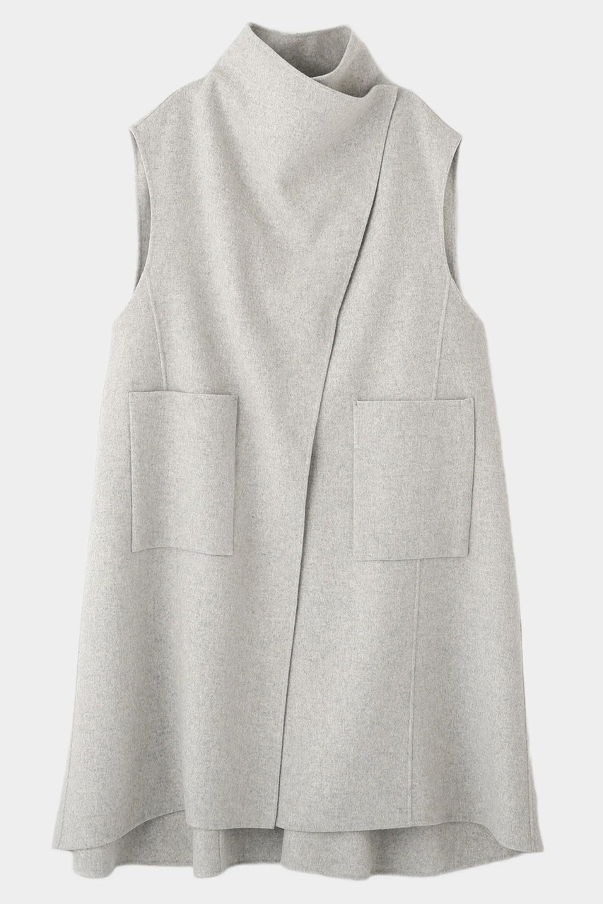 ソフトウールリバーオーバーサイズロングジレ