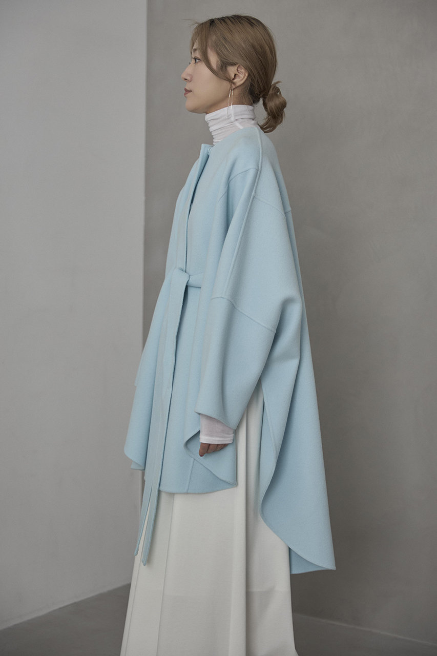 LE PHIL(ル フィル)｜ソフトウールリバーポンチョコート/ブルー の通販