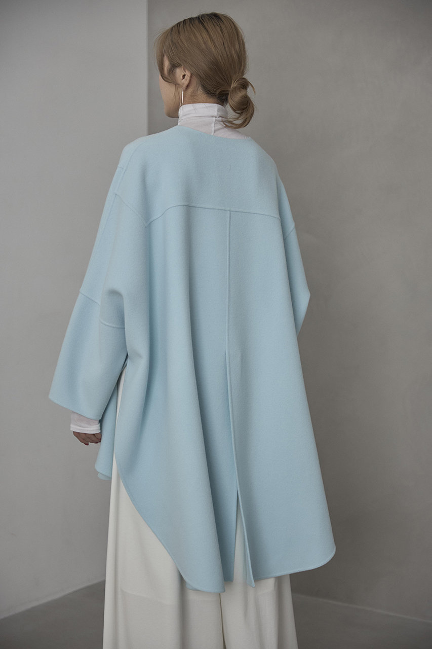 LE PHIL(ル フィル)｜ソフトウールリバーポンチョコート/ブルー の通販