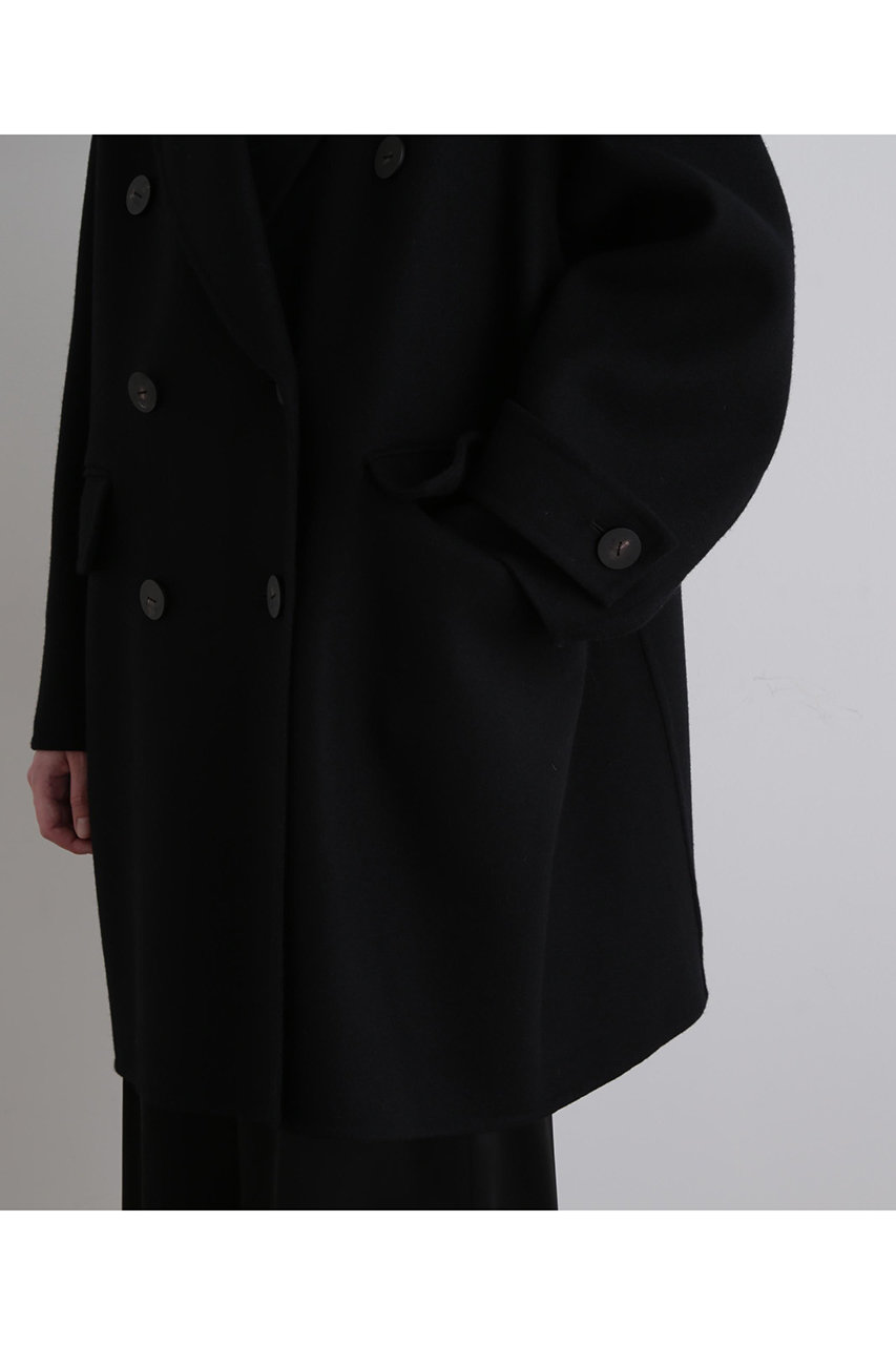 LE PHIL(ル フィル)｜ソフトウールリバーオーバーPコート/ブラック の