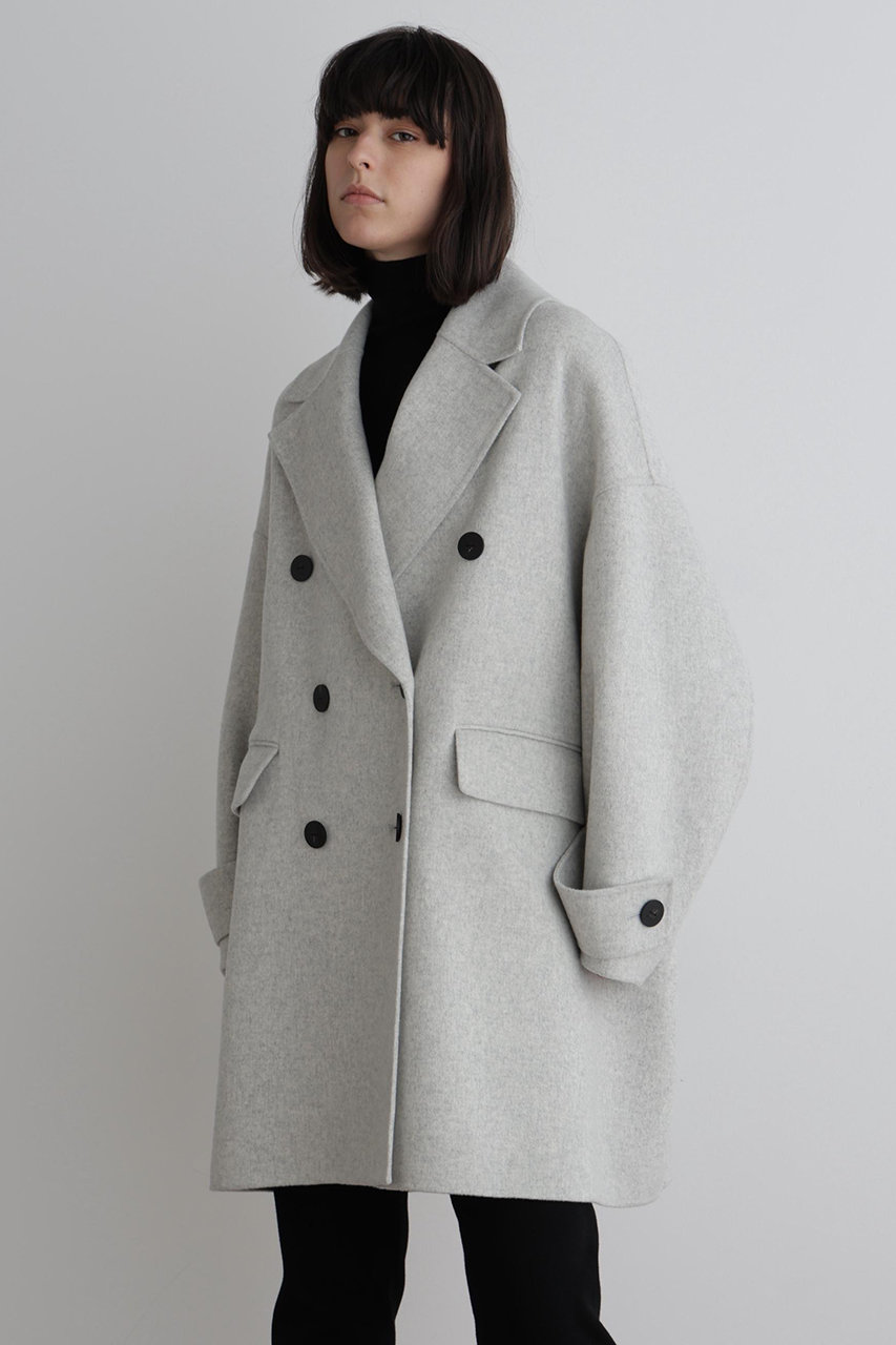 LE PHIL(ル フィル)｜ソフトウールリバーオーバーPコート/グレー の