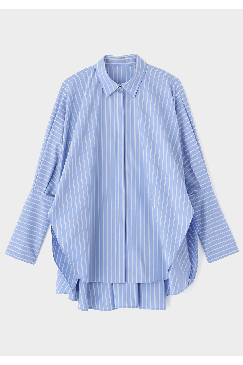 LE PHIL(ル フィル)｜オーバーサイズロングカフスシャツ2/ブルー の