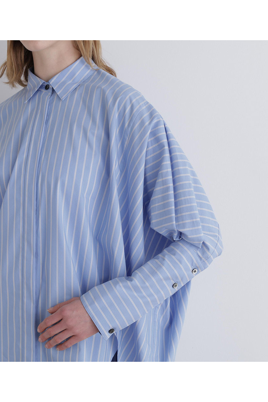 LE PHIL(ル フィル)｜オーバーサイズロングカフスシャツ2/ブルー の