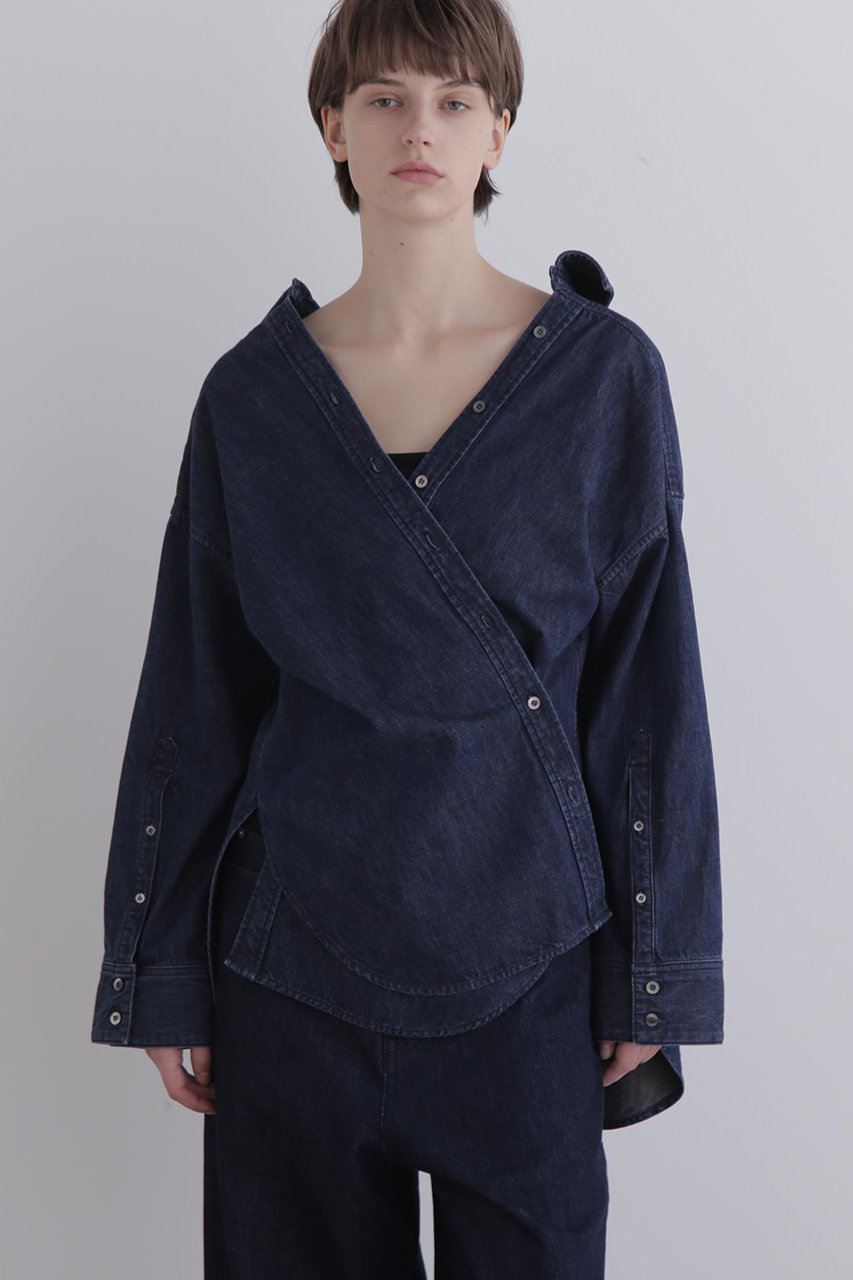 LE PHIL(ル フィル)｜オーバーサイズデニムブラウス/ブルー の通販