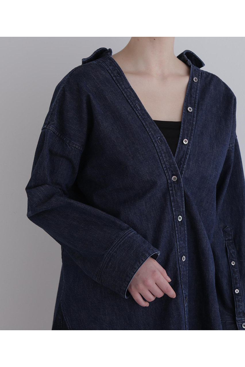 LE PHIL(ル フィル)｜オーバーサイズデニムブラウス/ブルー の通販