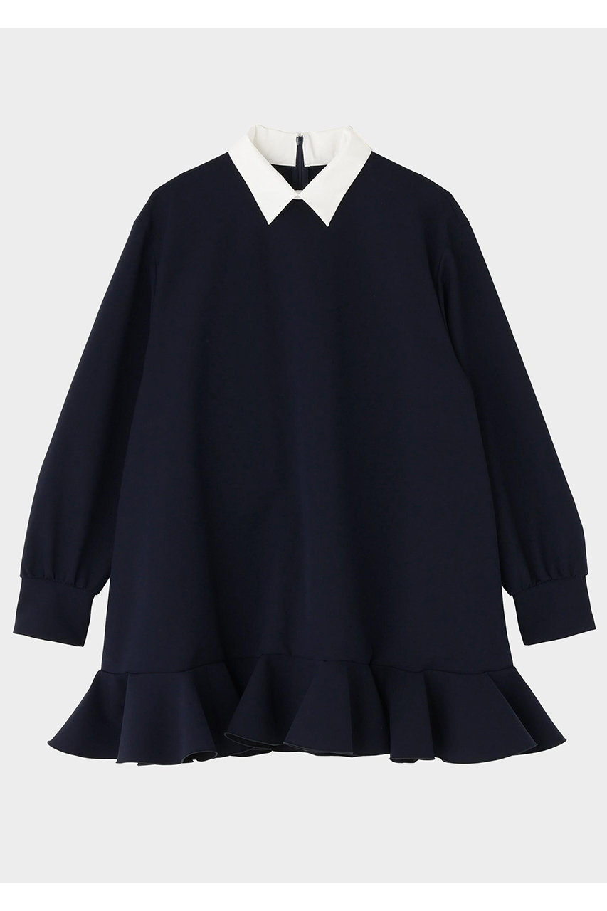 ル フィル/LE PHILの襟付きフリルブラウス(ネイビー/5346110008)