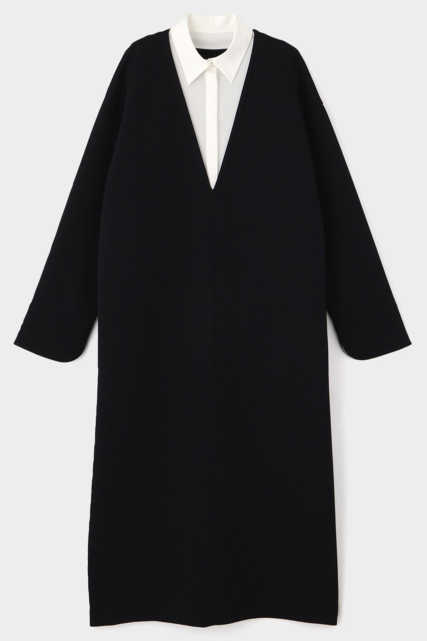 ル フィル/LE PHILのジャージー襟付きワンピース(ブラック/5346140012)