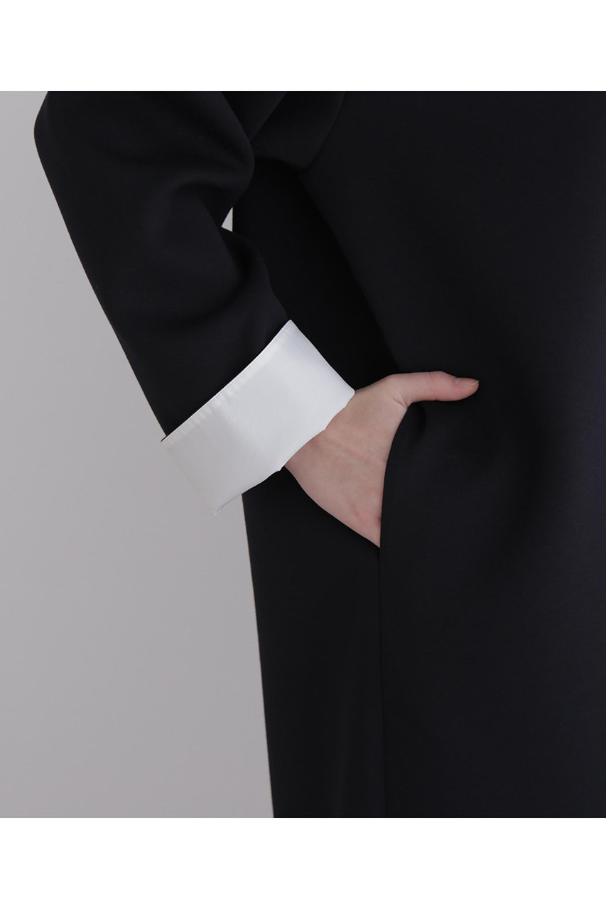 LE PHIL(ル フィル)｜ジャージー襟付きワンピース/ブラック の通販