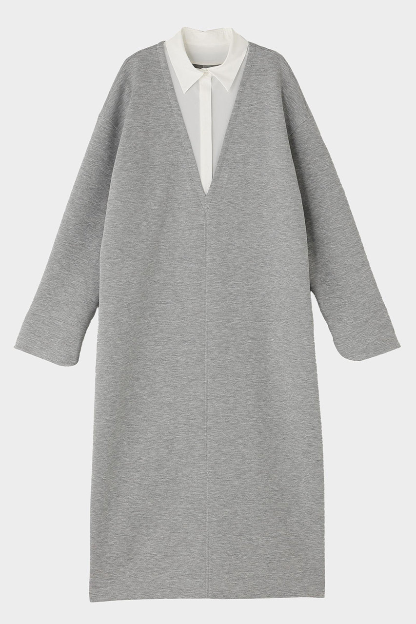 ル フィル/LE PHILのジャージー襟付きワンピース(グレー/5346140012)