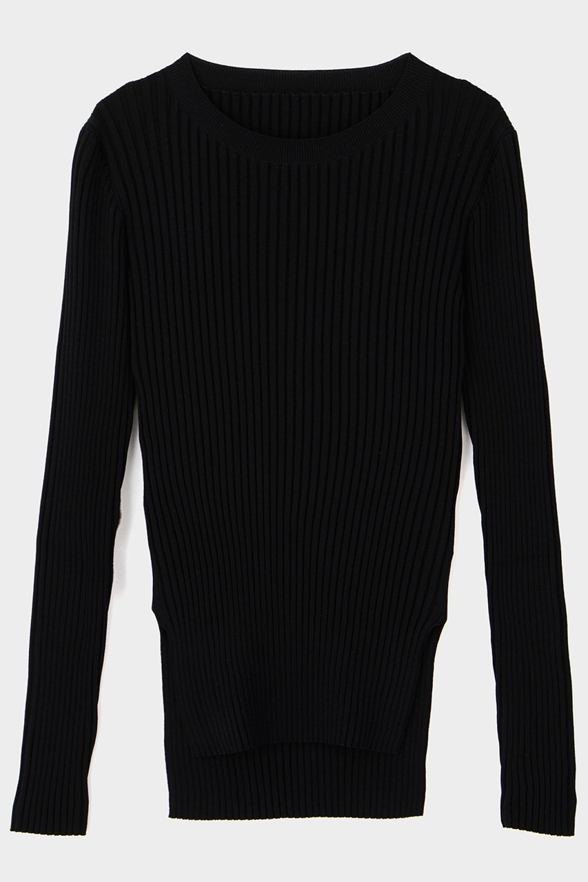LE PHIL(ル フィル)｜ワイドリブロングスリーブニット/ブラック の通販