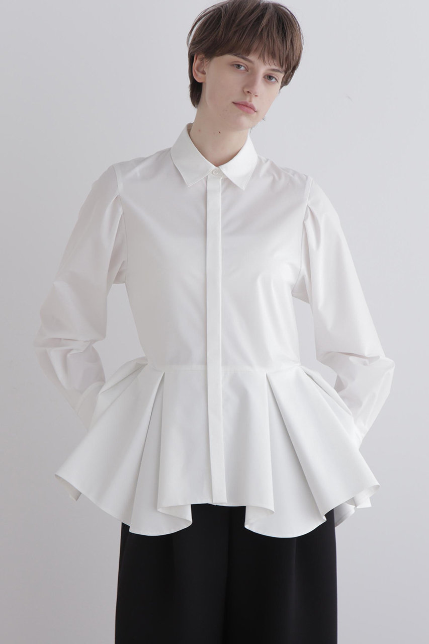 定価2.7万 LE PHIL SOLOTEXペプラムブラウス ホワイト SOLOTEXペプラムブラウス | LE PHIL（ル フィル） ｜【公式】通販mix