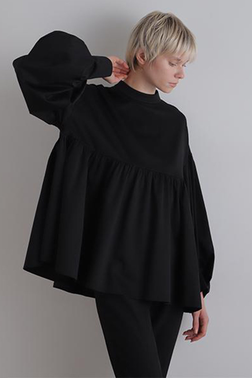 LE PHIL(ル フィル)｜シルキーモクロディブラウス/ブラック の通販