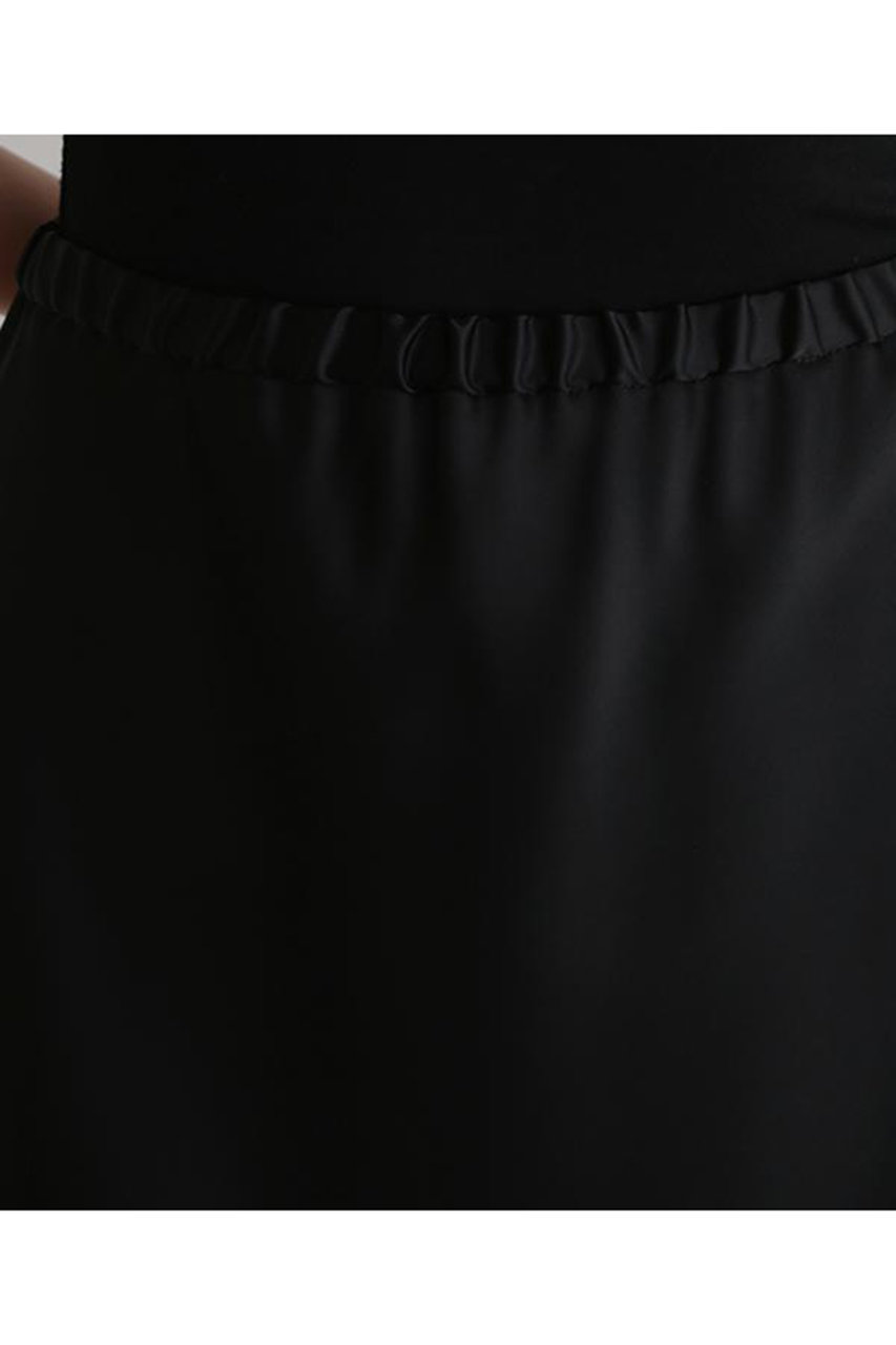 LE PHIL(ル フィル)｜クラシックサテンスカート/ブラック の通販