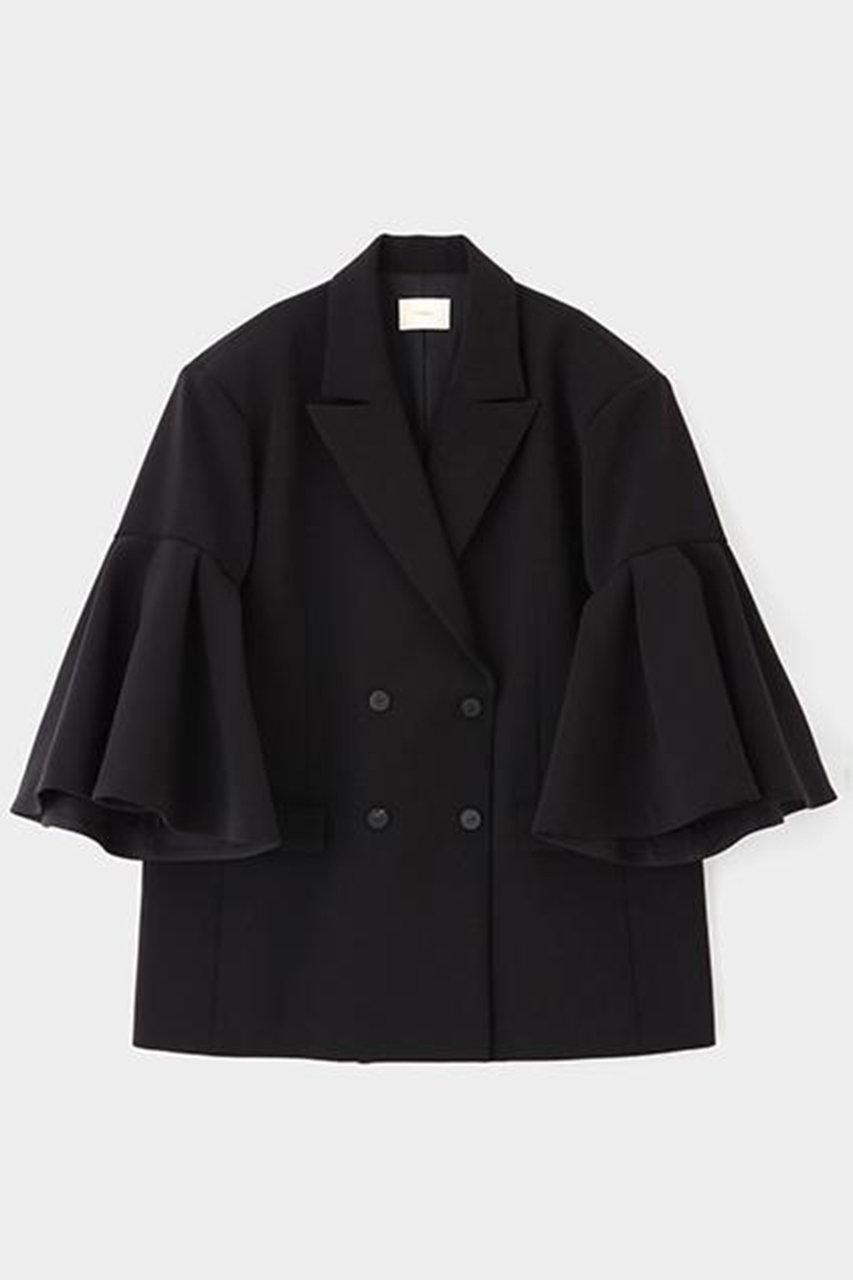 ル フィル/LE PHILの【予約販売】コンフォートダブルクロスフレア袖ジャケット(ブラック/5346150202)