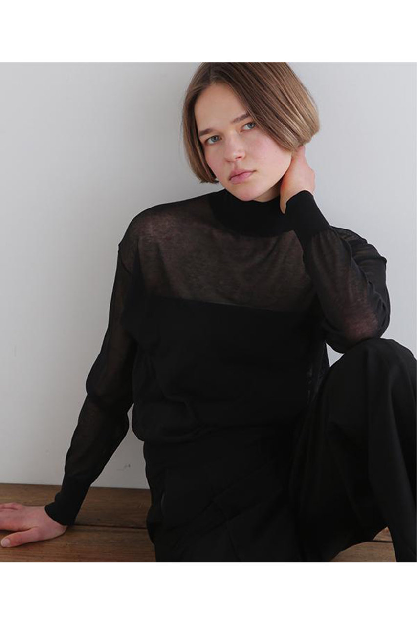 LE PHIL(ル フィル)｜【予約販売】ハイネックシアーニット/ブラック の