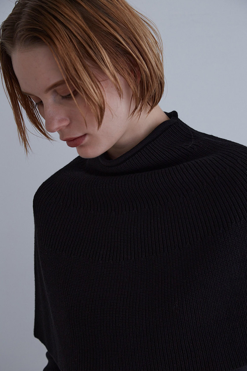 LE PHIL(ル フィル)｜ソフトヴィスニットケープ⁄ブラック の通販