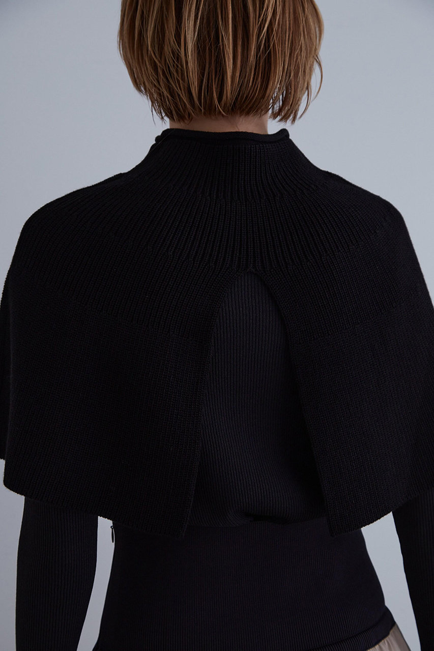 LE PHIL(ル フィル)｜ソフトヴィスニットケープ/ブラック の通販