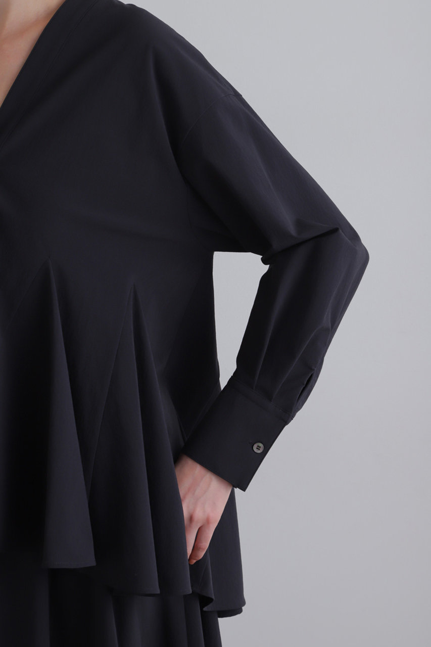 LE PHIL ネイビーブラウス LE PHIL(ル フィル)｜ナイロンストレッチブロードブラウス