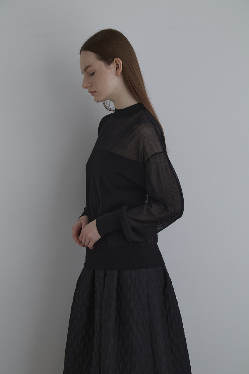 LE PHIL(ル フィル)｜ロングスリーブシアーニット/ブラック の通販