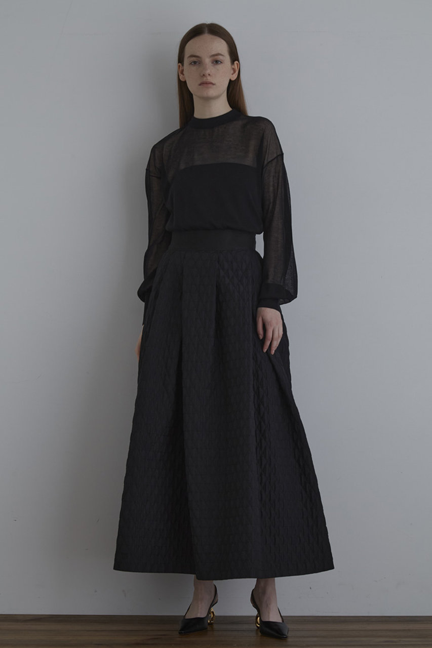 LE PHIL(ル フィル)｜ロングスリーブシアーニット/ブラック の通販