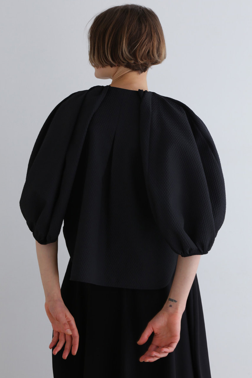 ルフィル le phil ウールジャケット　ドルマンジャケット　ブラック ソフトウールリバーロングジレ（ノーカラージャケット）｜LE PHIL