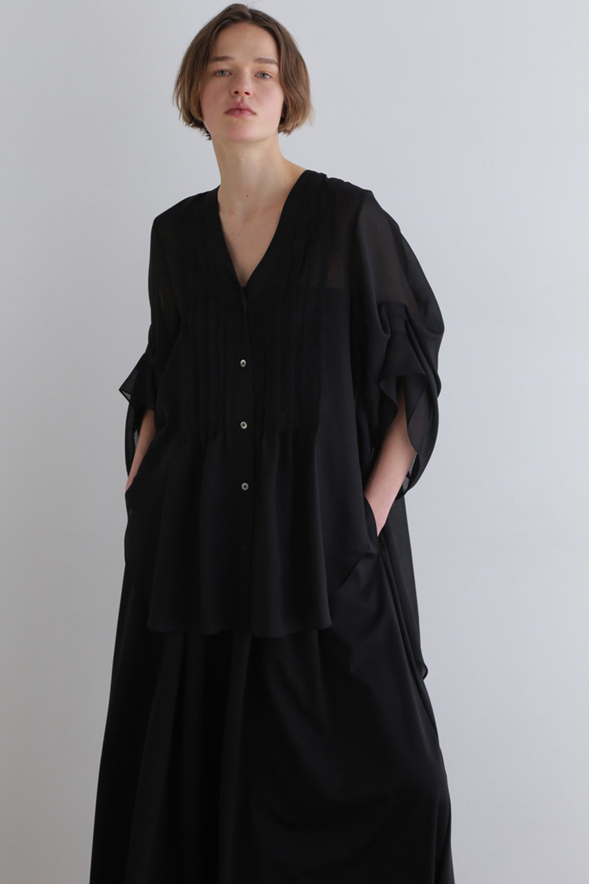 LE PHIL(ル フィル)｜シアータックブラウス/ブラック の通販｜ELLESHOP