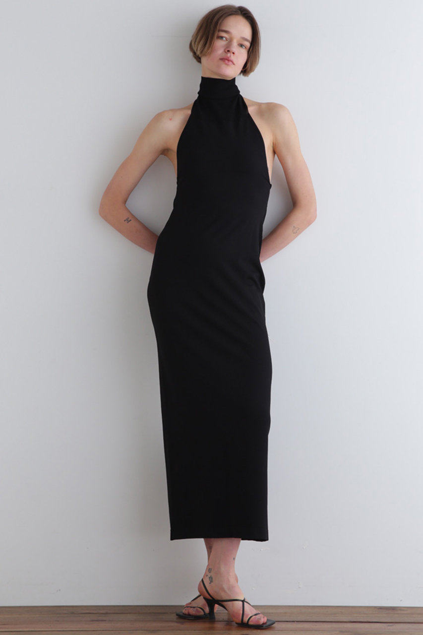 LE PHIL(ル フィル)｜アメスリハイネックドレス/ブラック の通販