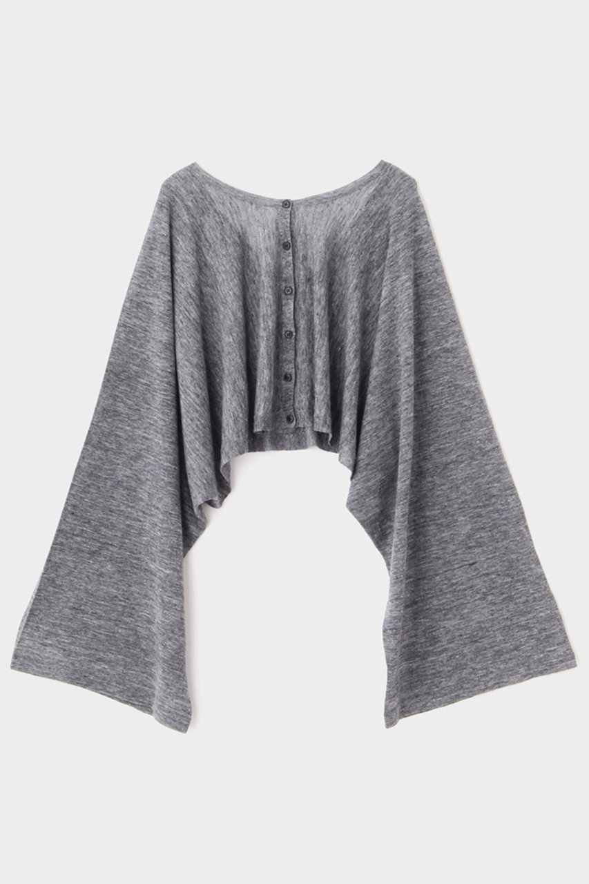 ル フィル/LE PHILのシアーリネンクロップドカーデ(グレー/5345170510)