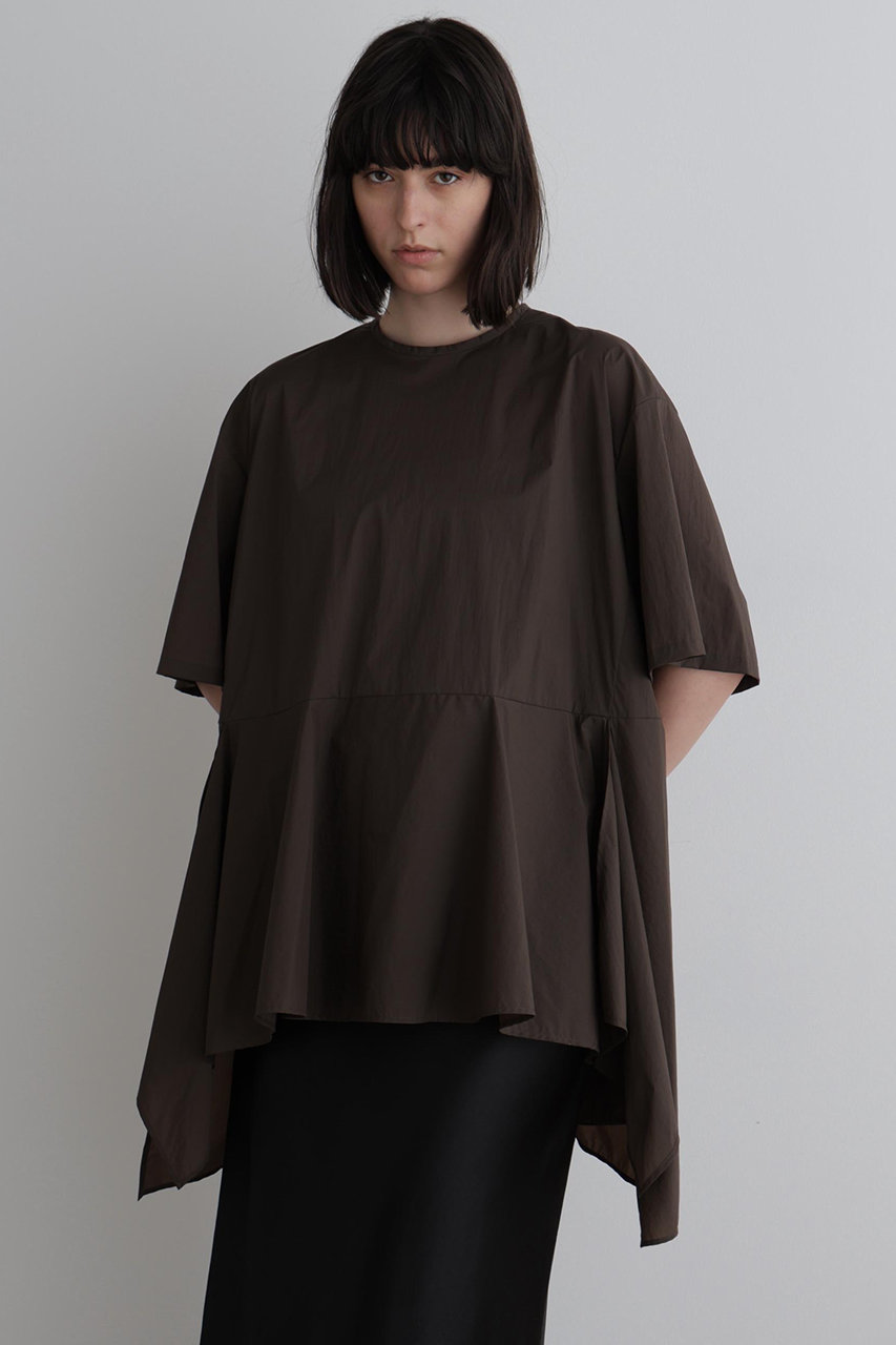 LE PHIL(ル フィル)｜ナイロンストレッチブラウス/ブラウン の通販