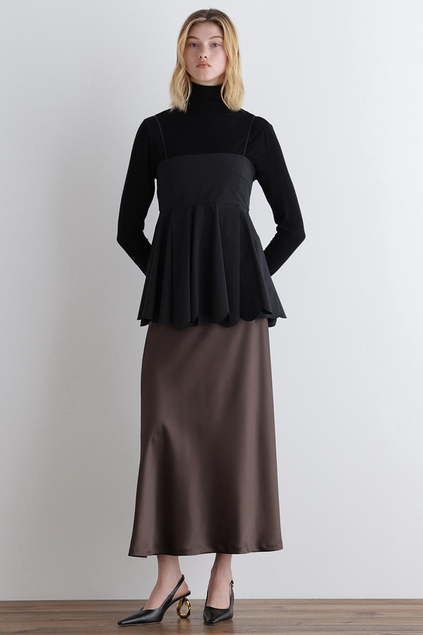 LE PHIL(ル フィル)｜SOLOTEXブロードスカラップキャミソール/ブラック