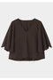 SOLOTEXブロードスカラップフレアスリーブブラウス ル フィル/LE PHIL ブラウン