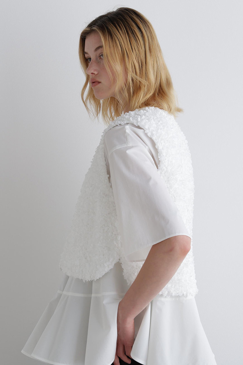 LE PHIL バスケットツイード ジレ アイボリー フレアシルエット 現行品