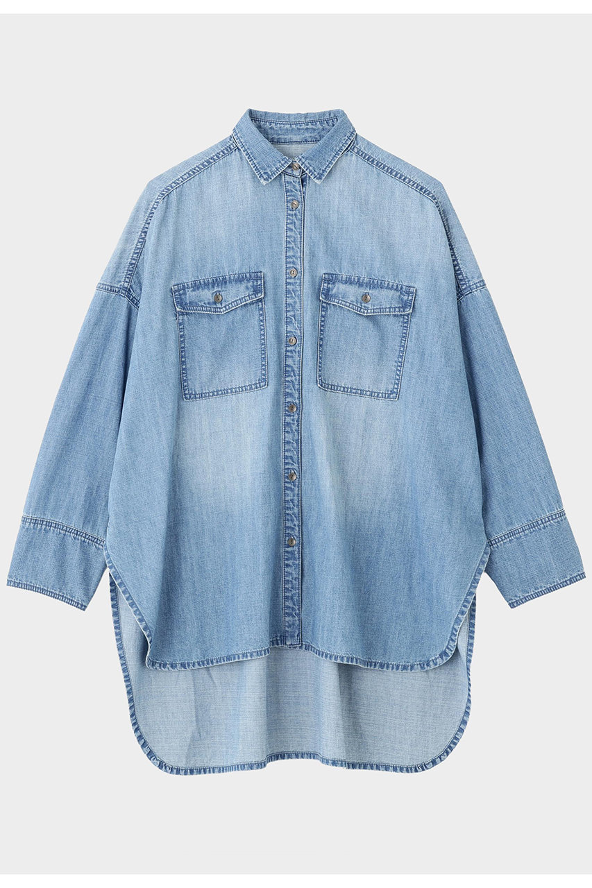 LE PHIL(ル フィル)｜ウォッシュドデニムシャツB/ブルー の通販