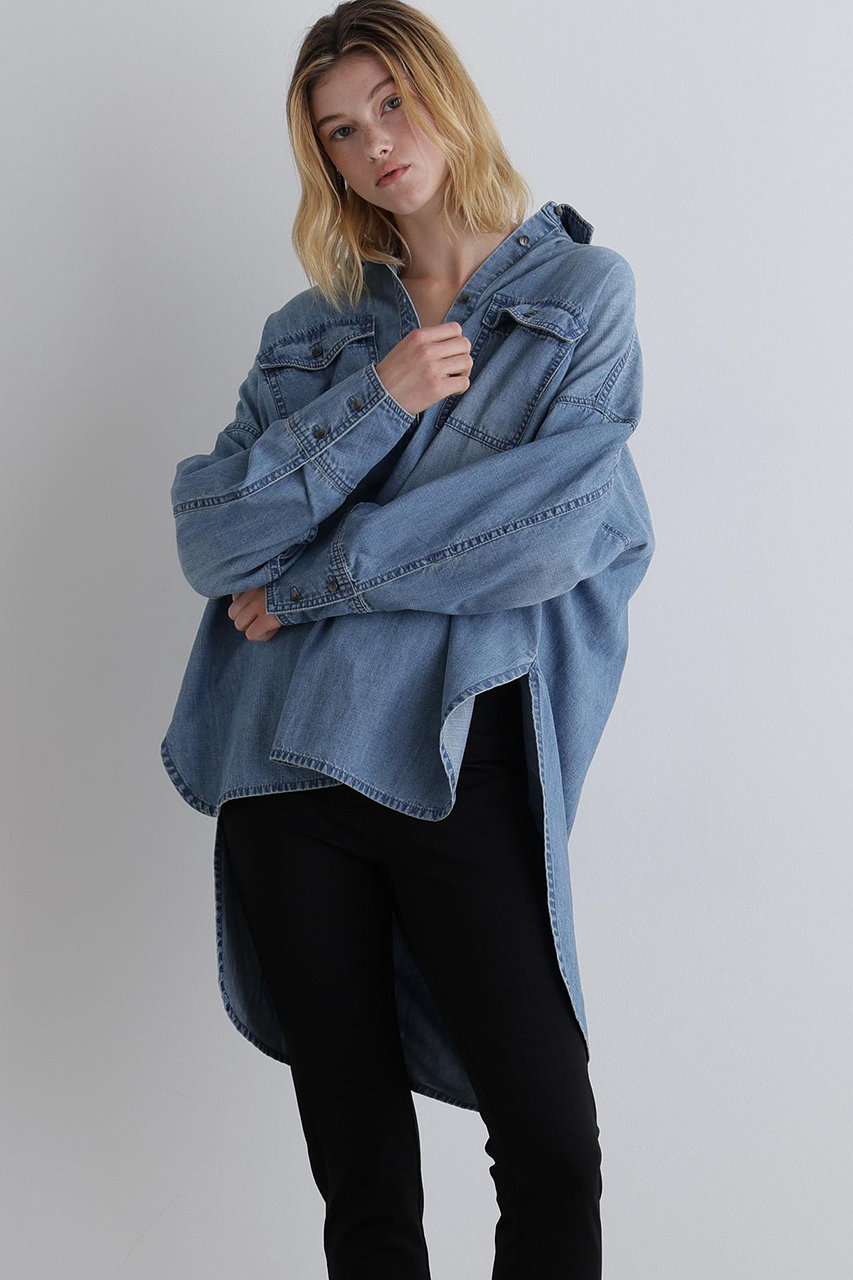 LE PHIL(ル フィル)｜ウォッシュドデニムシャツB/ブルー の通販