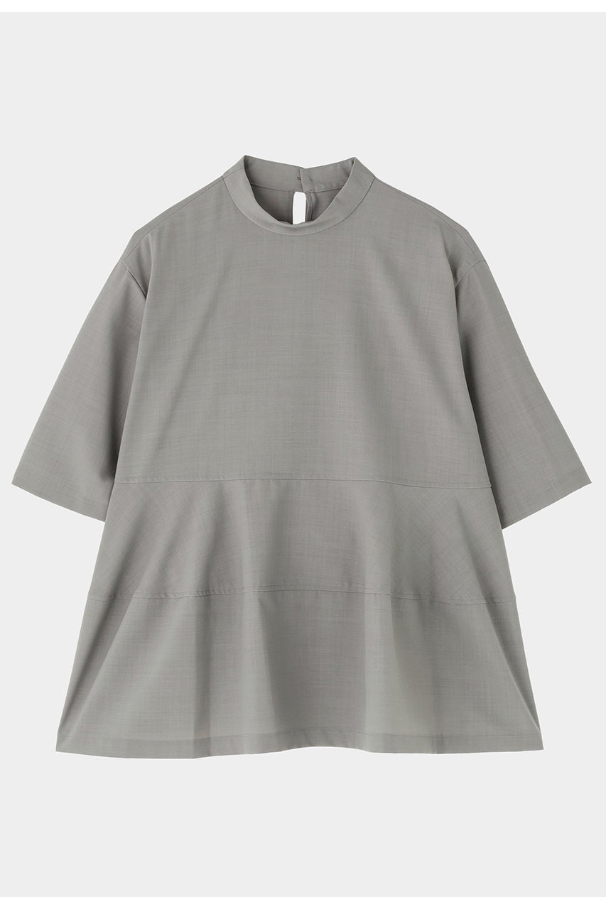 LE PHIL ドライウールハーフスリーブブラウス (グレー, F) ル フィル ELLE SHOP LE PHIL ドライウールハーフスリーブブラウス (グレー, F) ル フィル ELLE SHOP