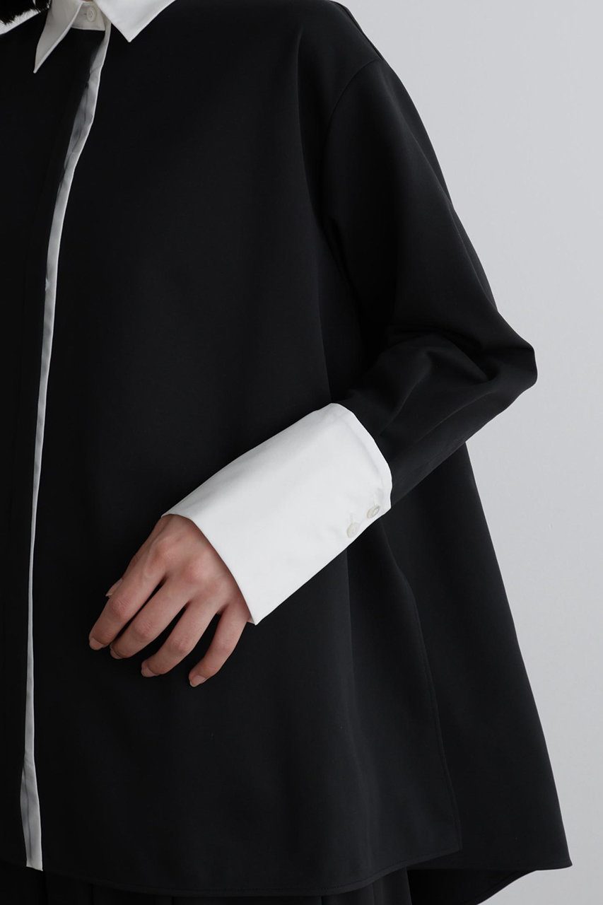 LE PHIL(ル フィル)｜バイカラーテントブラウス/ブラック の通販