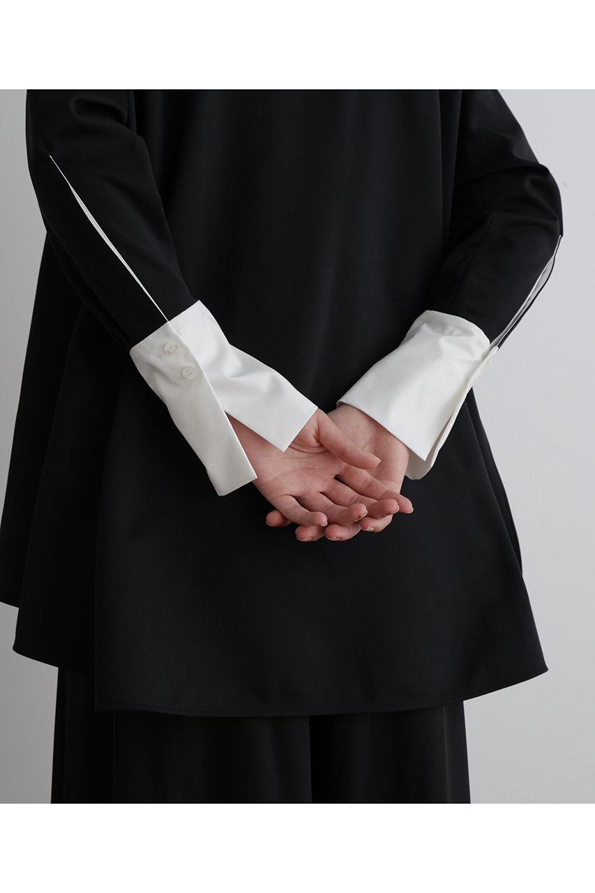 LE PHIL(ル フィル)｜バイカラーテントブラウス/ブラック の通販