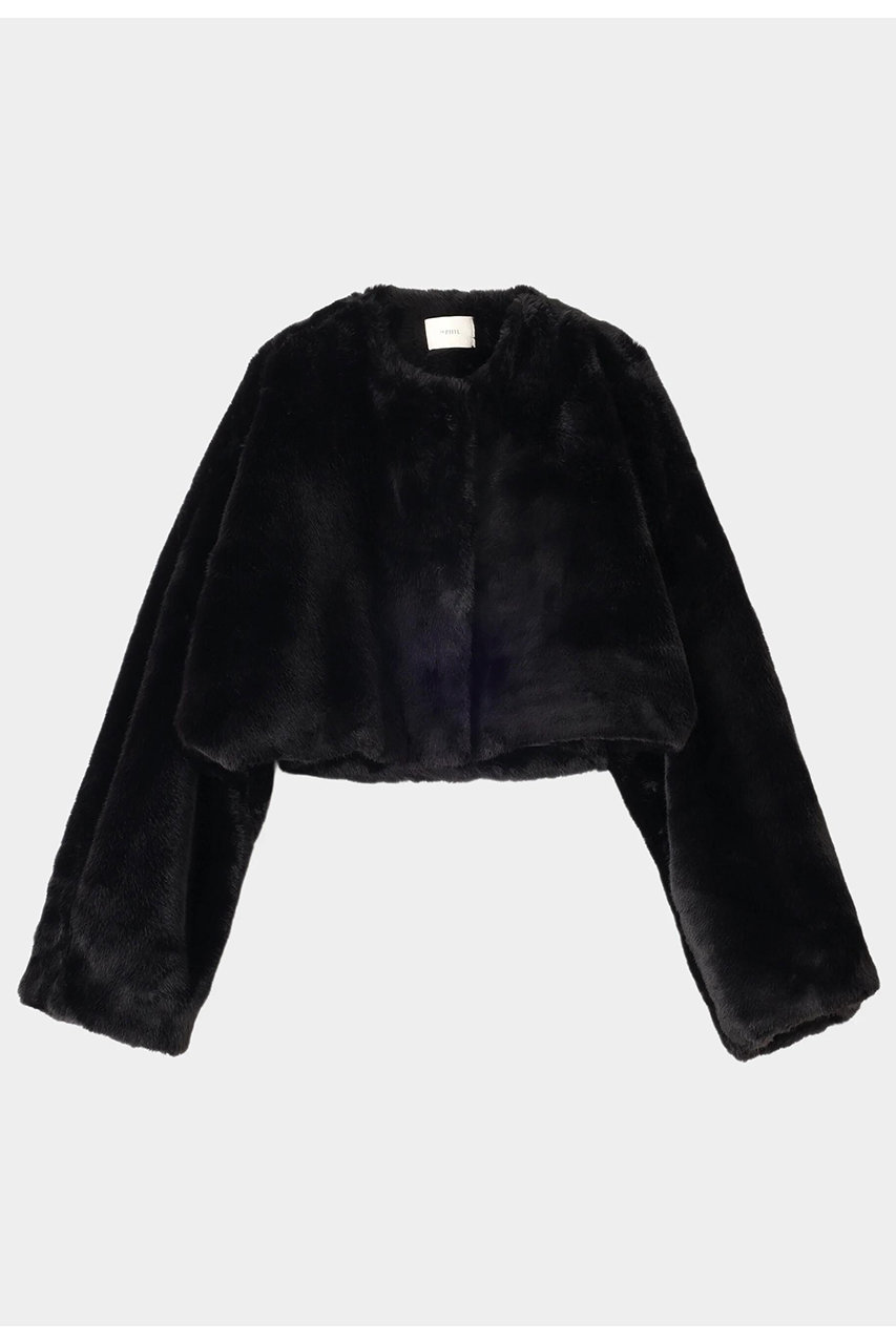 ル フィル/LE PHILのフェイクファーショートジャケット(ブラック/5345250103)