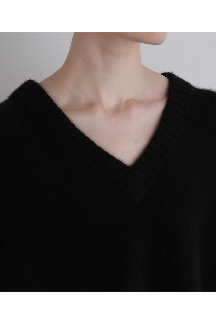 LE PHIL(ル フィル)｜FOX混Vネックニット/ブラック の通販