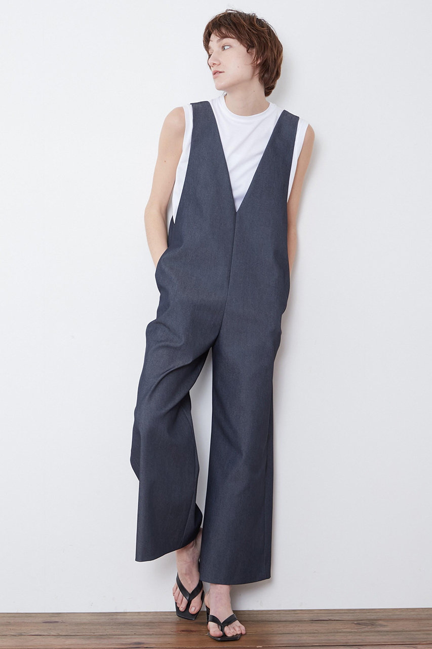 LE PHIL 《LE PHIL》ポリエステルデニムサロペット (ネイビー, 1) ル フィル ELLE SHOP LE PHIL 《LE PHIL》ポリエステルデニムサロペット (ネイビー, 1) ル フィル ELLE SHOP