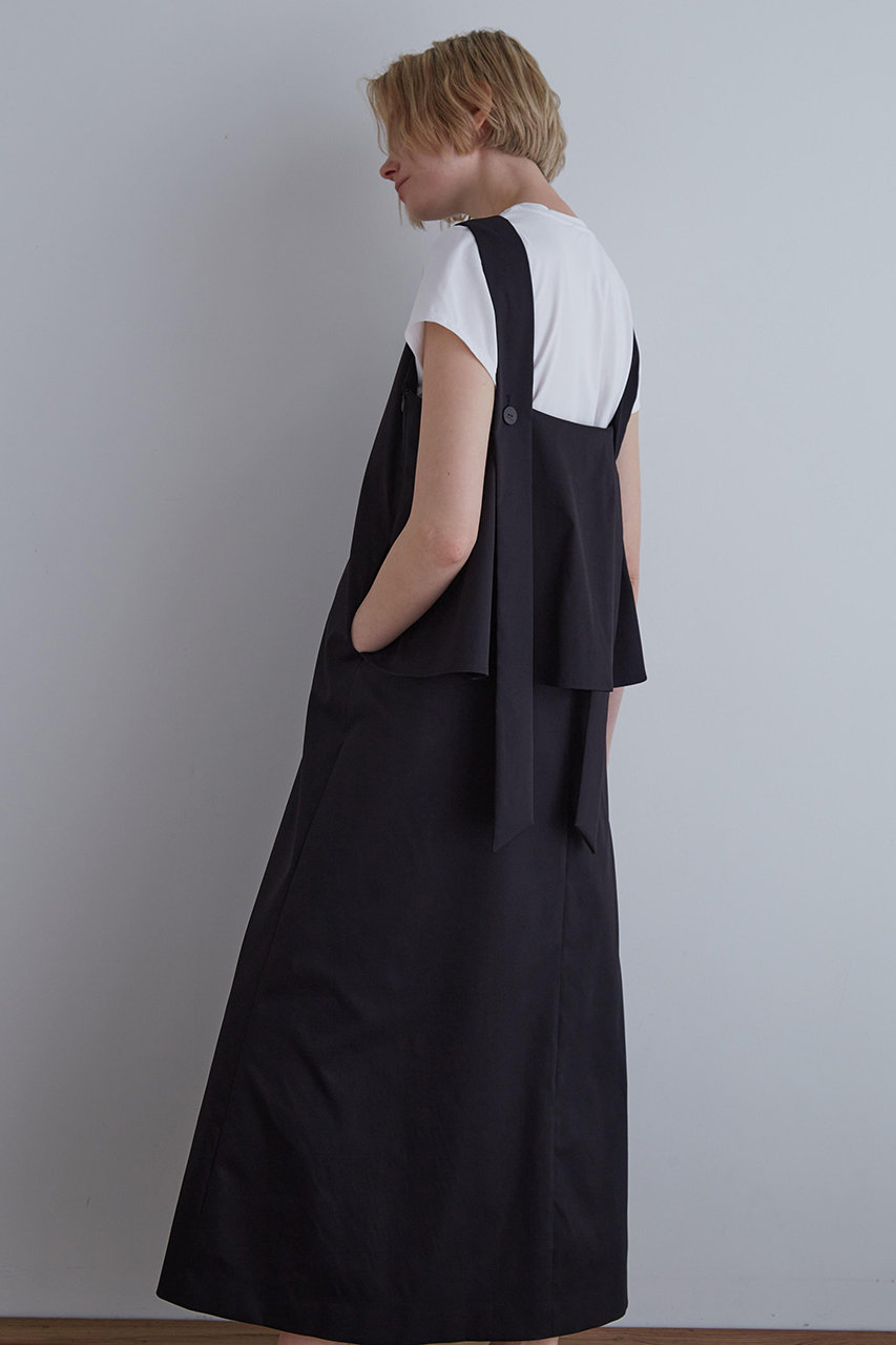 LE PHIL 《LE PHIL》ストレッチツイルジャンパースカート (ブラック, 0) ル フィル ELLE SHOP LE PHIL 《LE PHIL》ストレッチツイルジャンパースカート (ブラック, 0) ル フィル ELLE SHOP