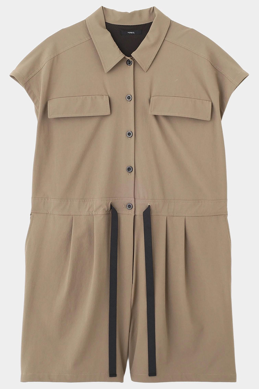 LE PHIL 《LE PHIL SPORTS》ナイロンショートパンツコンビネゾン (ブラウン, 0) ル フィル ELLE SHOP LE PHIL 《LE PHIL SPORTS》ナイロンショートパンツコンビネゾン (ブラウン, 0) ル フィル ELLE SHOP