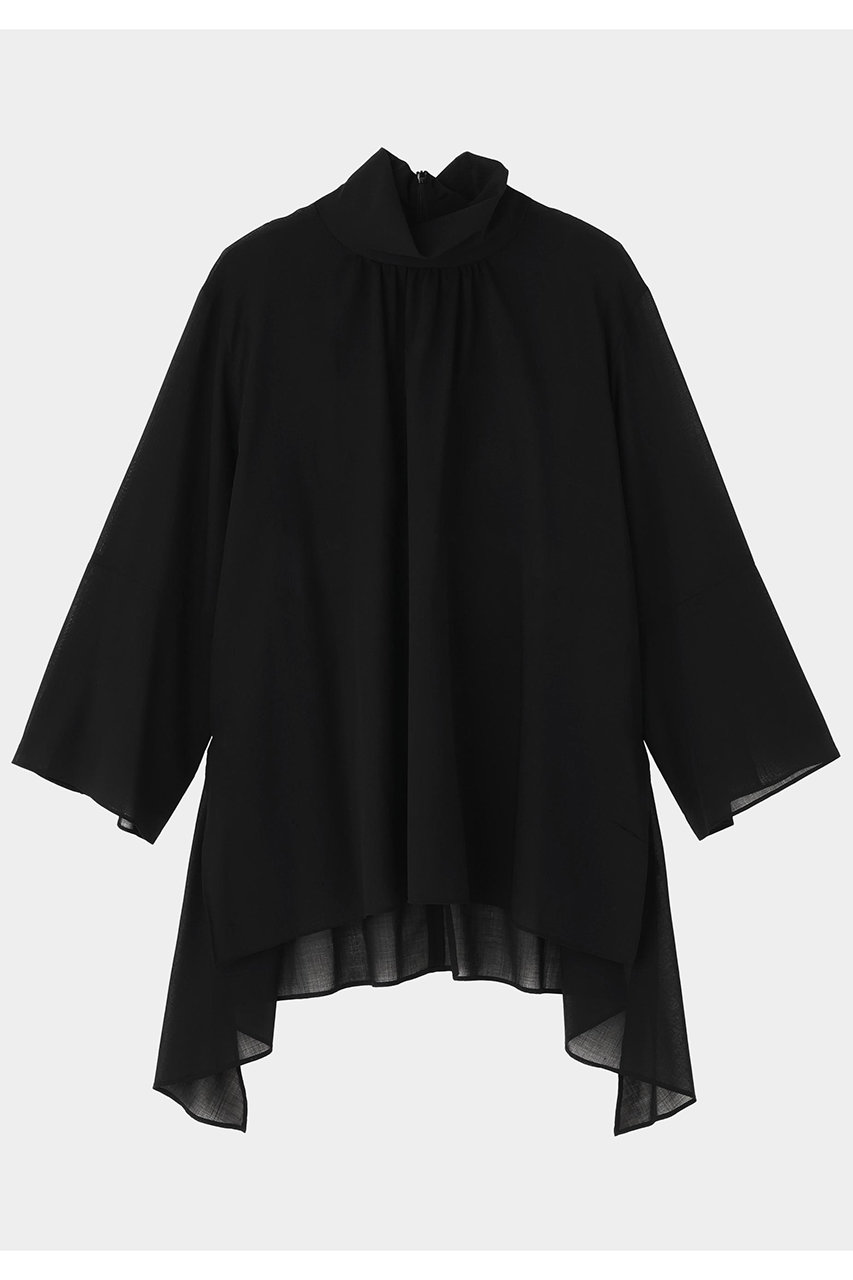 ル フィル/LE PHILのシアーウールハイネックヘムブラウス(ブラック/5345210904)