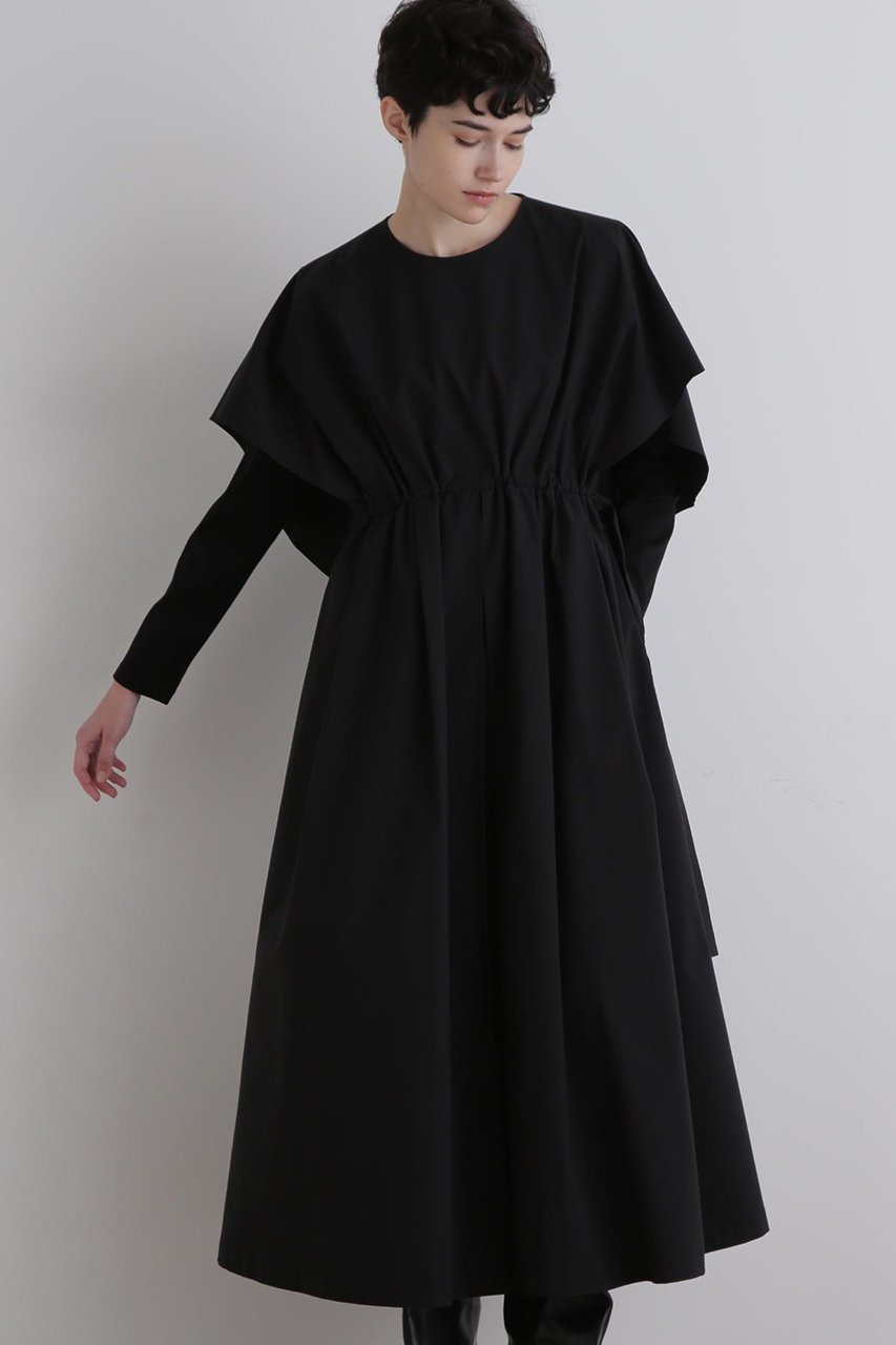 LE PHIL(ル フィル)｜SOLOTEXブロードケープワンピース/ブラック の