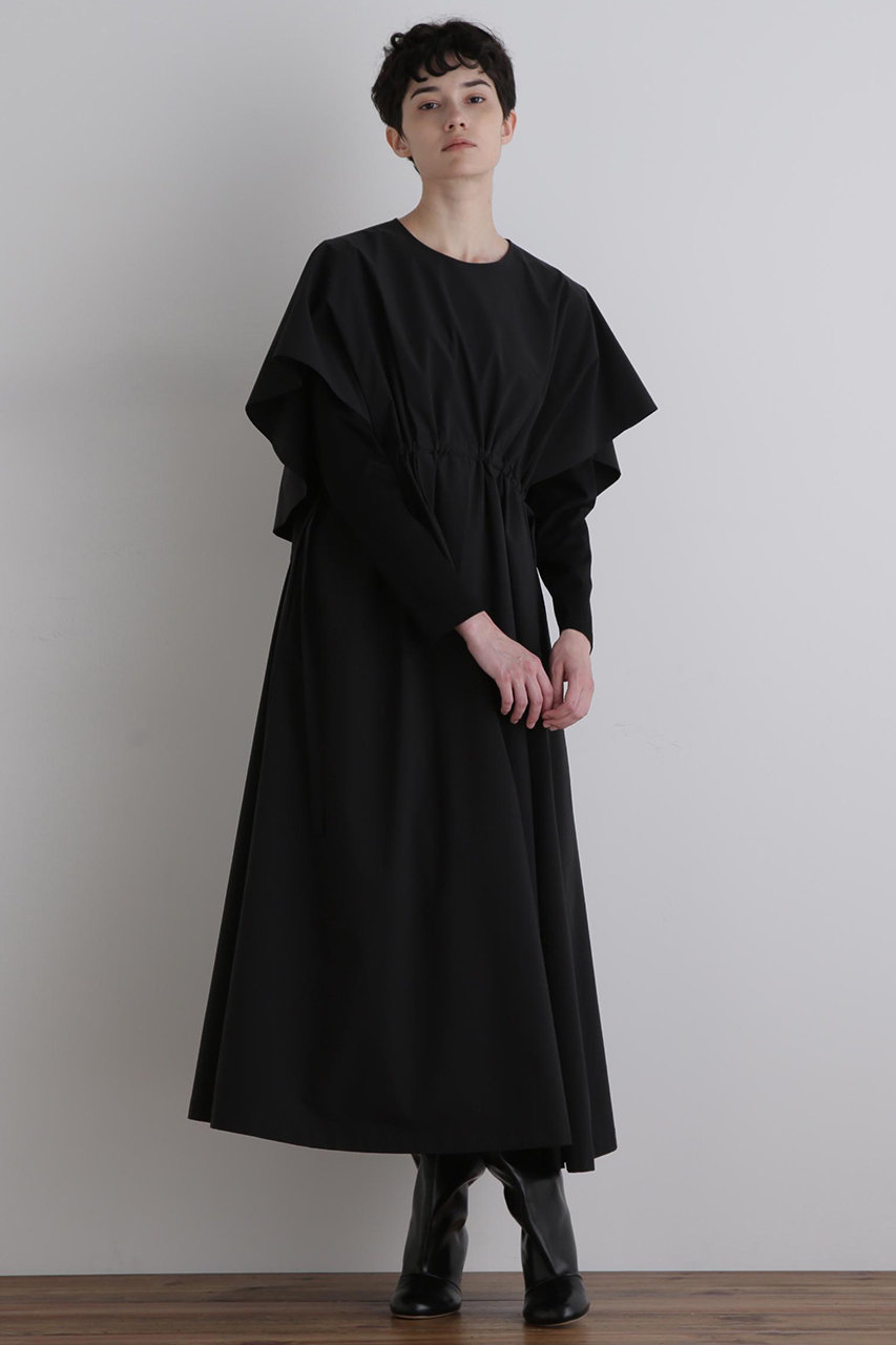 LE PHIL(ル フィル)｜SOLOTEXブロードケープワンピース/ブラック の