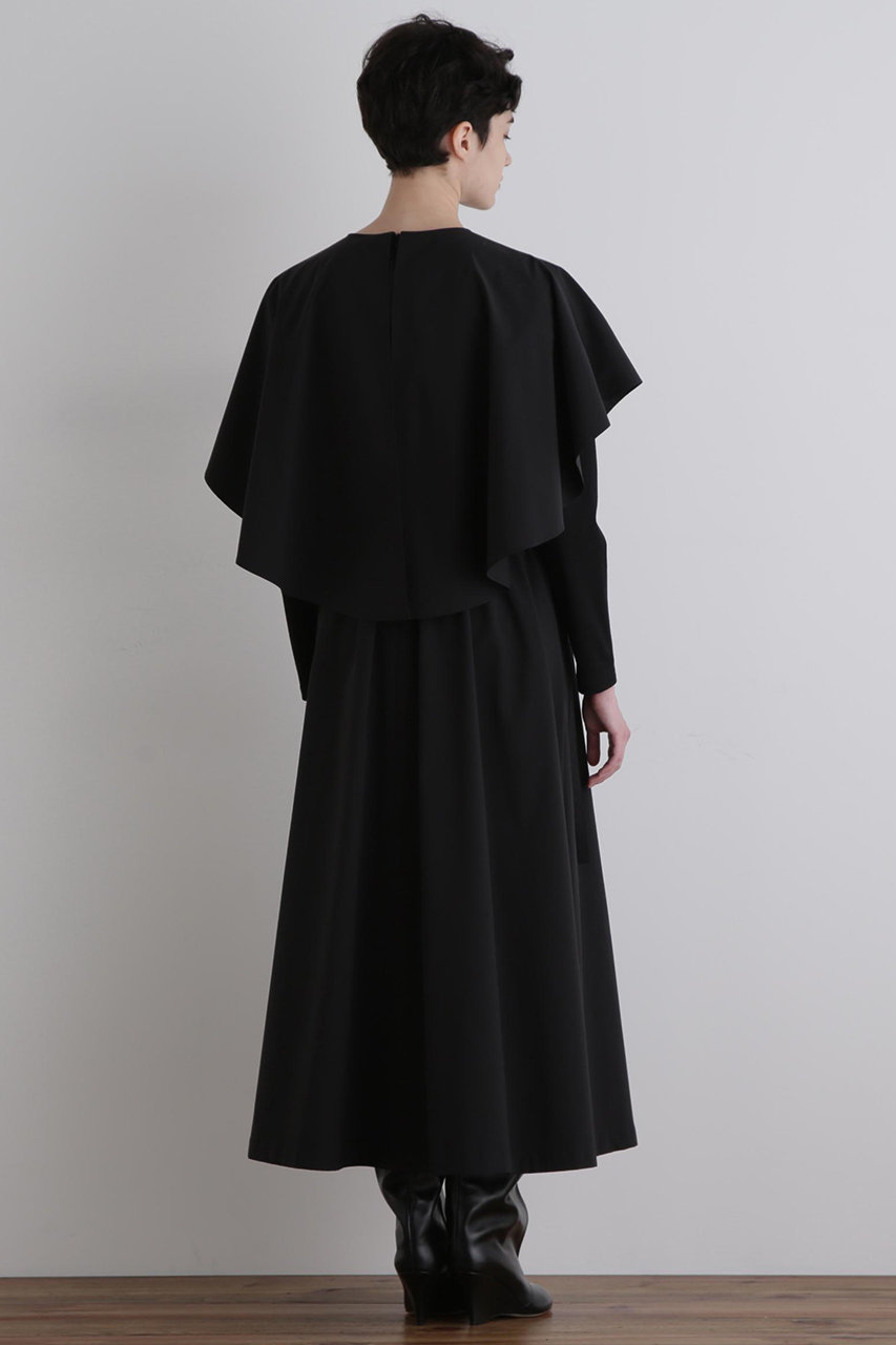 LE PHIL(ル フィル)｜SOLOTEXブロードケープワンピース/ブラック の